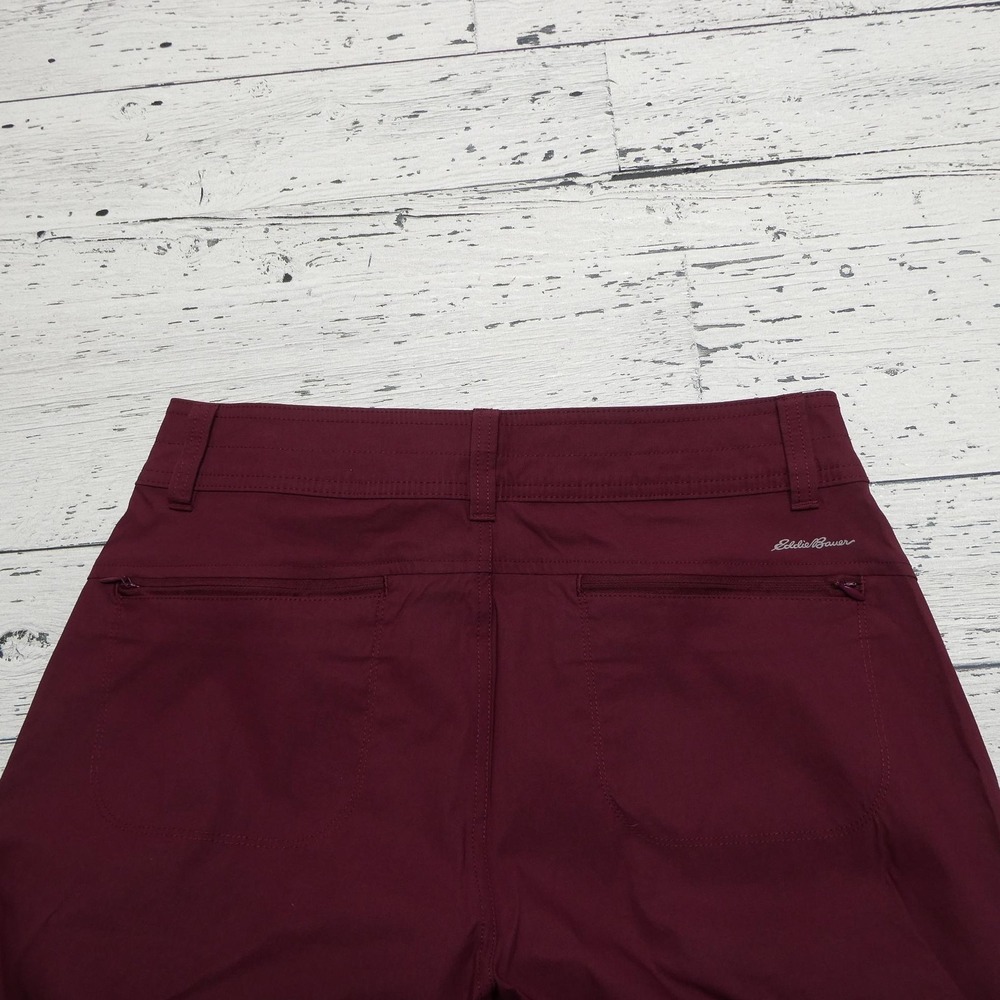 Eddie Bauer Shorts Womens 8 Lot Of 2 Black Burgundy‎ Bermuda Hiking Cuffed - Picture 8 of 13